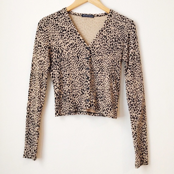 Brandy Melville Leopard Print Cardigan 